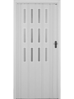 Beyaz Camlı Akordiyon Kapı 87X200 cm 3 Sıra