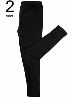Çocuk Siyah Uzun 2'li Paket Viskon Şardonlu Alt Içlik Termal Giyim & Içlik