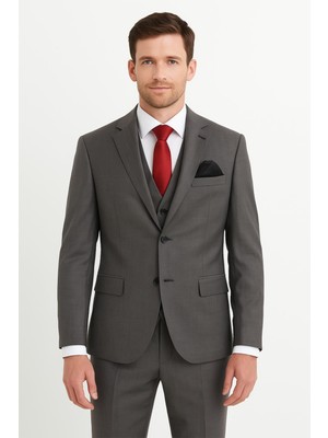 Yelekli Takım Elbise Slim Fit