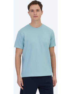 Mint Düz Bisiklet Yaka T-Shirt