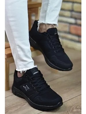 Fly Step Siyah Ortopedik Hafif Spor Yürüyüş Sneaker Unisex Ayakkabı Tekstil Malzeme ile Konforlu Tasarım