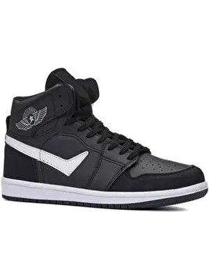 Siyah -Erkek Kışlık Mevsimlik Cilt Boğazlı Spor Bot Ayakkabı