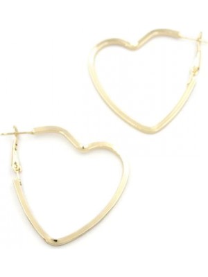 Kalp Halka Küpe - Altın