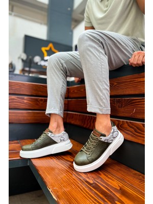 Sauerbergg Premium Bağcıklı Kalın Taban Erkek Ayakkabı Haki