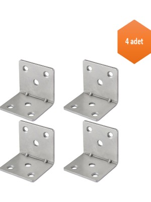 Mobilya Eşya Dolap Deprem Sabitleyici Köşebent Bağlantı Aparatı L Demiri Gönye 40X40X40 mm (4 Adet)