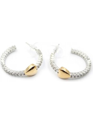 Kalp Halka Küpe - Gümüş