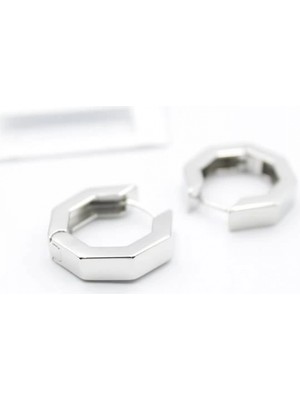 Sekizgen  Küpe - Gümüş