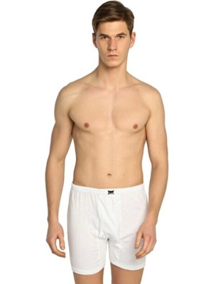 Tutku Erkek Beyaz 6'lı Paket Penye Paçalı Külot Dokuma Kumaş ile Rahat Tasarım Sunar