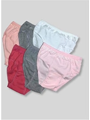 Tutku Kız Çocuklar için Pınar 6'lı Renkli Külot Yumuşak Dokulu ve Rahat Tasarımlı