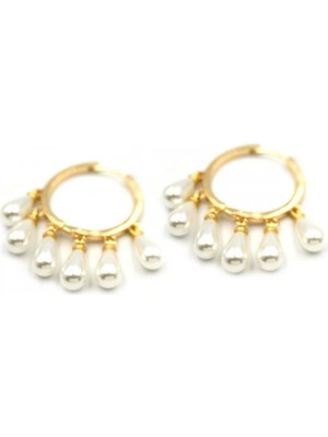 Inci Sallantılı Küpe - Altın