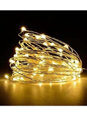 Peri LED 3metre Sarı Pilli-Dekoratif Aydınlatma (Yılbaşı Için Uygun)