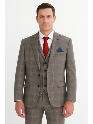 Yelekli Takım Elbise Slim Fit