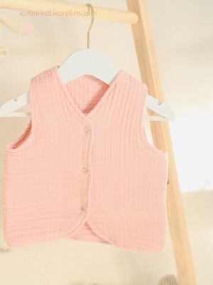 Müslin %100 Pamuk Kız Bebek-Çocuk Yeleği-4 Mevsim- 5 Kat