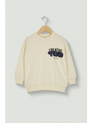 Erkek Çocuk Creative Tokyo Baskılı Sweatshirt Pamuklu Rahat Kalıp