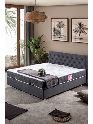 Setay Eylül Çift Kişilik Letto Yatak Seti Antrasit