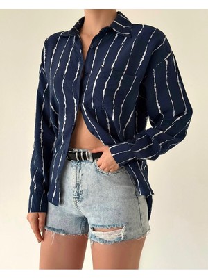 Kadın Uzun Kol Tesettüre Uygun Rahat Pamuk Spor Şık Casual Oversize Gömlek