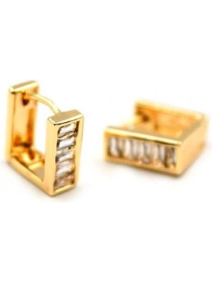 Baget Taşlı Küpe - Altın