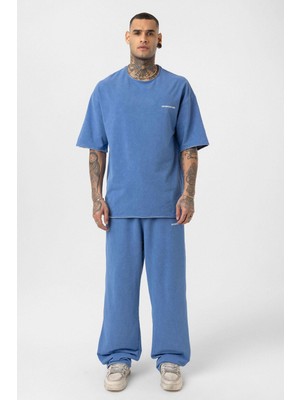 Yıkamalı Oversize Eşofman Takım Indigo