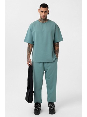 Paça Lastikli Basic Oversize Eşofman Takımı Mint