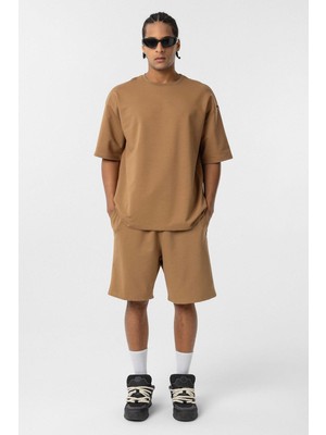 Basic Oversize Şort Takım Taba