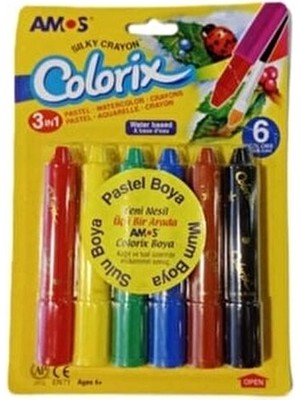 AM-S Colorix 3'ü Bir Arada Pastel Boya Sulu Boya Mum Boya Çok Renkli Özellikli Set