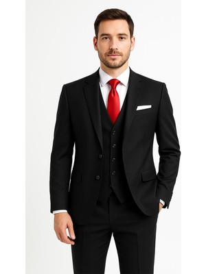 Yelekli Takım Elbise Slim Fit