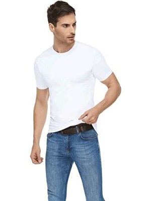 Tutku Elit ELT1301 Beyaz Elastan Sıfır Yaka Atlet 3 Adet Dokuma Kadın Kalıbı