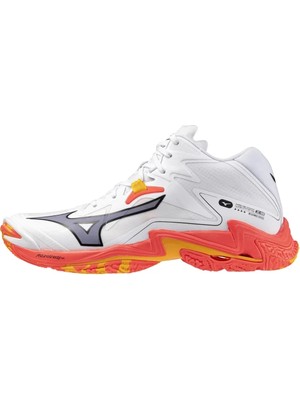 Wave Lightning Z8 Mıd Unisex Voleybol Ayakkabısı Beyaz / Turuncu