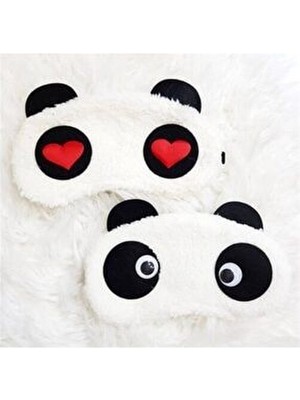 Peluş Panda Uyku Bandı  2 Adet - Göz Bandı - Hediyelik