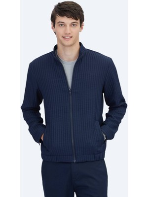 Lacivert Regular Fit Casual Dokuma Mont