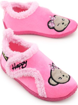 Gezer Kışlık Kız Çocuk Rahat Taban Cırt Cırtlı Ayarlanabilir Ev Okul Kreş Panduf Ayakkabı