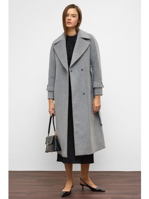 Reglan Kol Çıt Çıt Kapamalı Ara Boy Kaban A.gri 3145