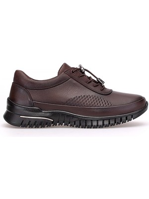 Voyager 9407 Kadın Hakiki Deri Casual Ayakkabı Kahverengi