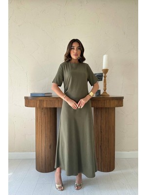 Markano Pileli Bisiklet Yaka Elbise