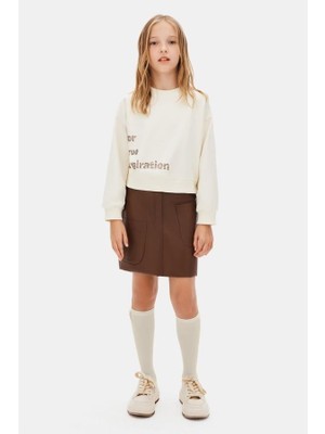 Nk Kız Çocuk True Sweatshirt 8-14 Yaş Krem