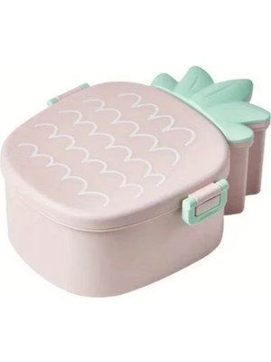 Ananas Görünümlü Çocuk Beslenme Çantası 3 Bölmeli Taşınabilir Yemek Kabı