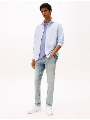 Tommy Hılfıger Erkek Marka Logolu Çift Cep Şık Görünüşlü Günlük Kullanıma Uygun Denim Mavi Jeans DM0DM21239 1A5