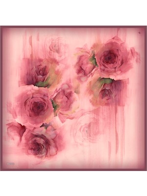 Armine Çiçek Desenli Saf Ipek Twill Eşarp 9426D 11