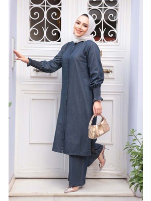 Kot Lacivert Tesettür Ikili Takım 13082L