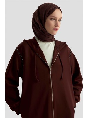 Armine Taş Detaylı Örme Kap 25KD4028 Bordo