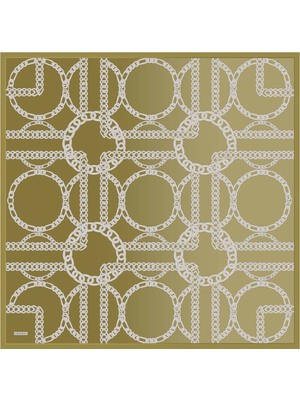 Armine Geometrik Desenli Saf Ipek Twill Eşarp 9427D 83
