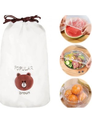 100 Adet Tazelik Koruyucu Tabak Tencere Gıda Bonesi  Çok Amaçlı Pratik Kapak Tencere Bonesi