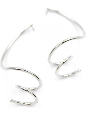 Kıvrımlı Küpe - Gümüş