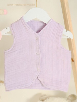 Müslin %100 Pamuk Kız Bebek-Çocuk Yeleği-4 Mevsim- 5 Kat