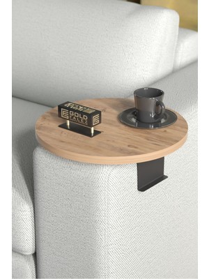 Yan Sehpa Ayarlanabilir Tepsi Dekoratif Modern Tepsi Atlantik Çam