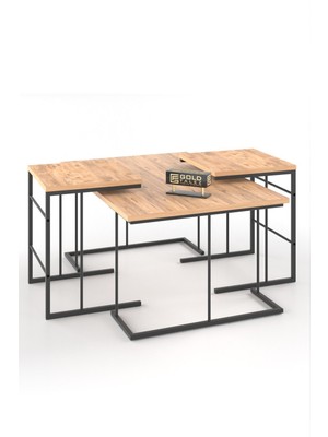 Orta Sehpa ve Zigon Sehpa Solo Set Atlantik Çam