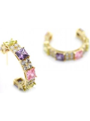 Taşlı Küpe - Altın