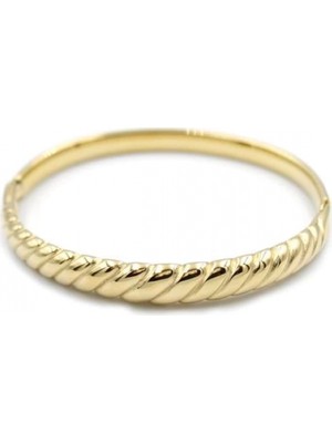 Çelik Kelepçe Bilezik - Altın