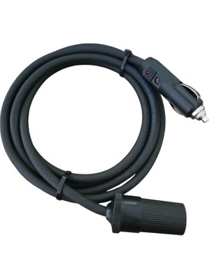 Araç Çakmaklık Uzatma Kablosu 12-24 Volt 16 Amper 2 X1,5mm Ttr Bakır 2 Mt-Siyah