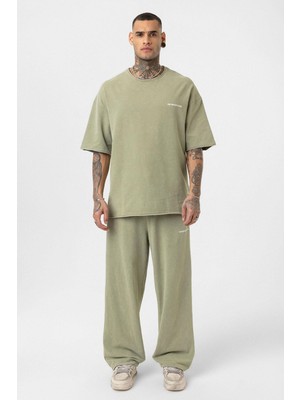 Yıkamalı Oversize Eşofman Takım Haki